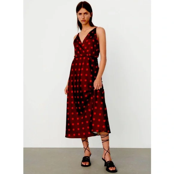 Zara | Dresses | Zara Nwt Polka Dot Slip Dress Sz M | Poshmark